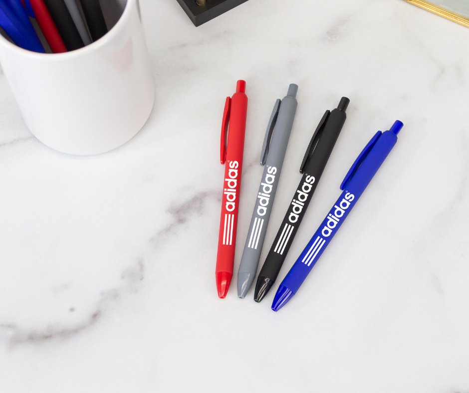 GoldBondInc's tweet photo. One of our newest pens is the #BOLT and it quickly became a staff favorite due to its soft-touch barral with glossy accents. We love it and we know your clients will too!
.
.
#goldbondinc #promotionalitems #yourlogohere #promogoods #promoproducts #promopens https://t.co/hZJOFmfVBt