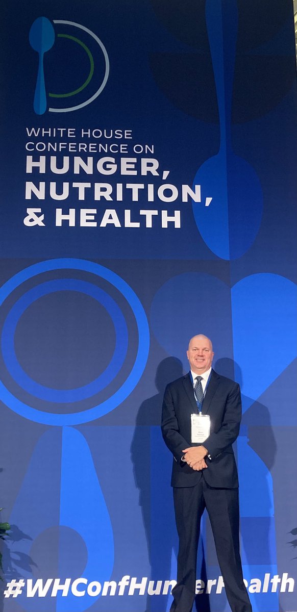 Good morning from Washington , DC!  Our director, Shon Rainford, was invited to the White House Conference on Hunger, Nutrition,&amp; Health.  Today begins with an opening plenary with President Biden and USDA Secretary Vilsack.