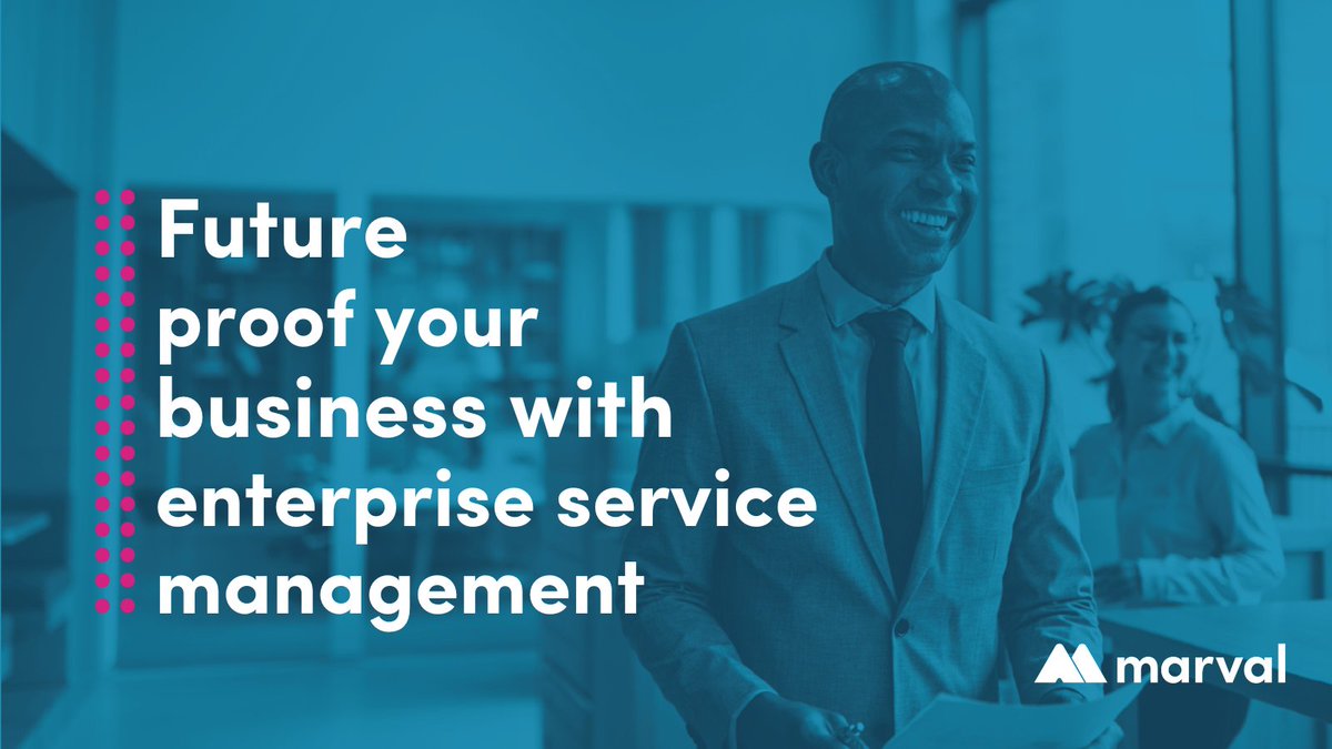 MarvalSoftware's tweet photo. Future proof your business with our Enterprise Service Management Solution. 

With our data-led, AI augmented ESM solution we can help you deliver a better experience and efficiencies to modernize your business across your #IT, #HR, #Finance and #Facilities departments. https://t.co/SQ1XseiMCI
