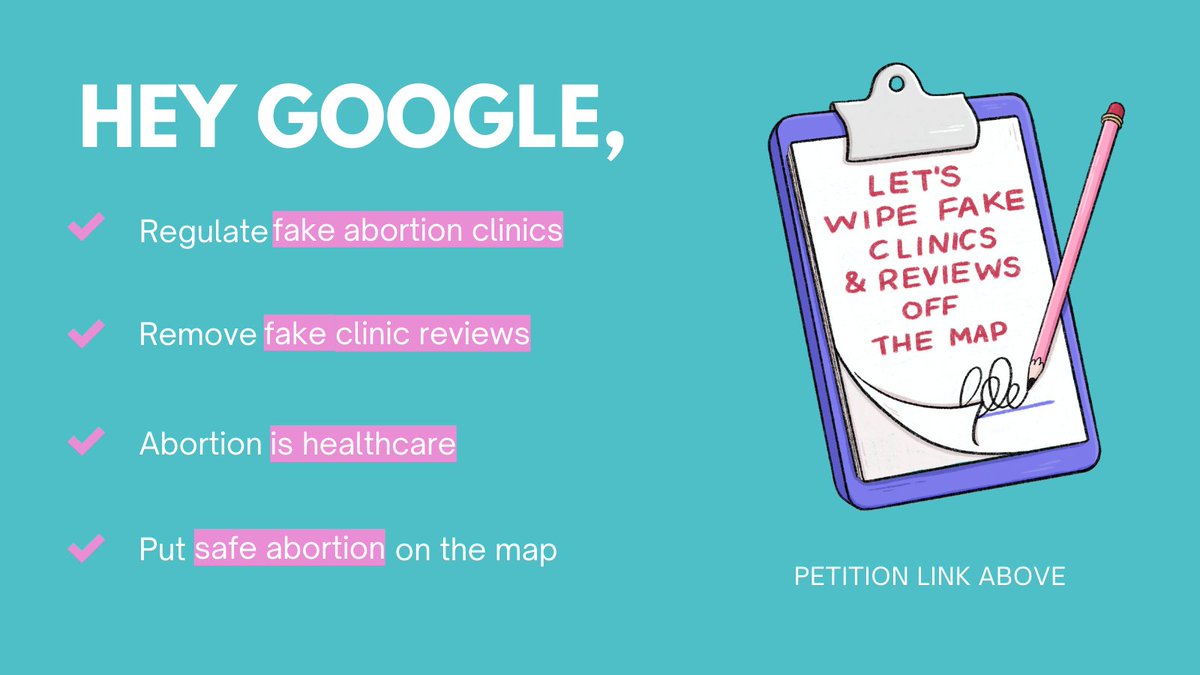 Did you know Google Maps redirects people to fake abortion services and features fake reviews on legit abortion care providers? Thus, putting people in danger and curtailing their rights.💪Learn more, join the movement and sign our EU petition: chng.it/NSnhDr9kXN 
#HeyGoogle
