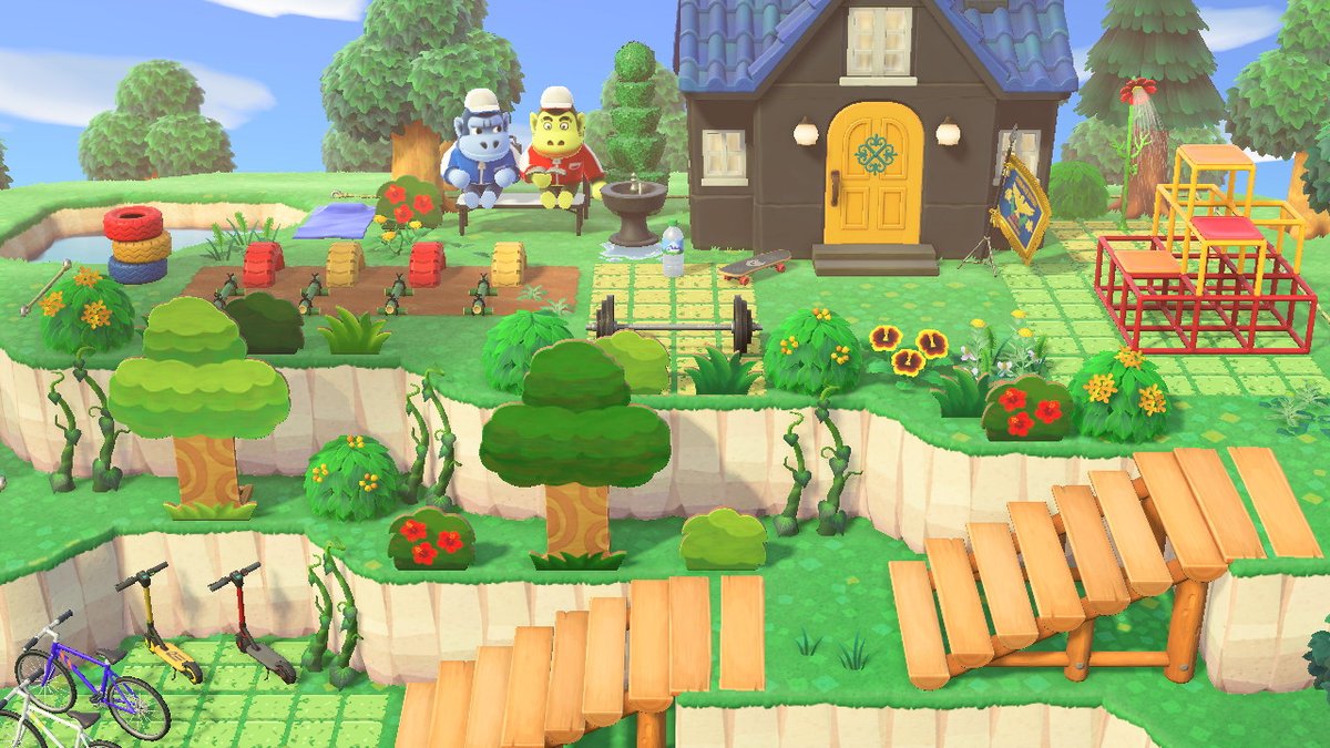 boobitsky's tweet photo. Next up on #HappyHomeParadise, I added Peewee as Al's roommate, because Peewee wanted a gym &amp; Al already owns one!

#acnhal #acnhpeewee #acndesign #AnimalCrossing #ACNH #NintendoSwitch https://t.co/uBeu9TLGyC