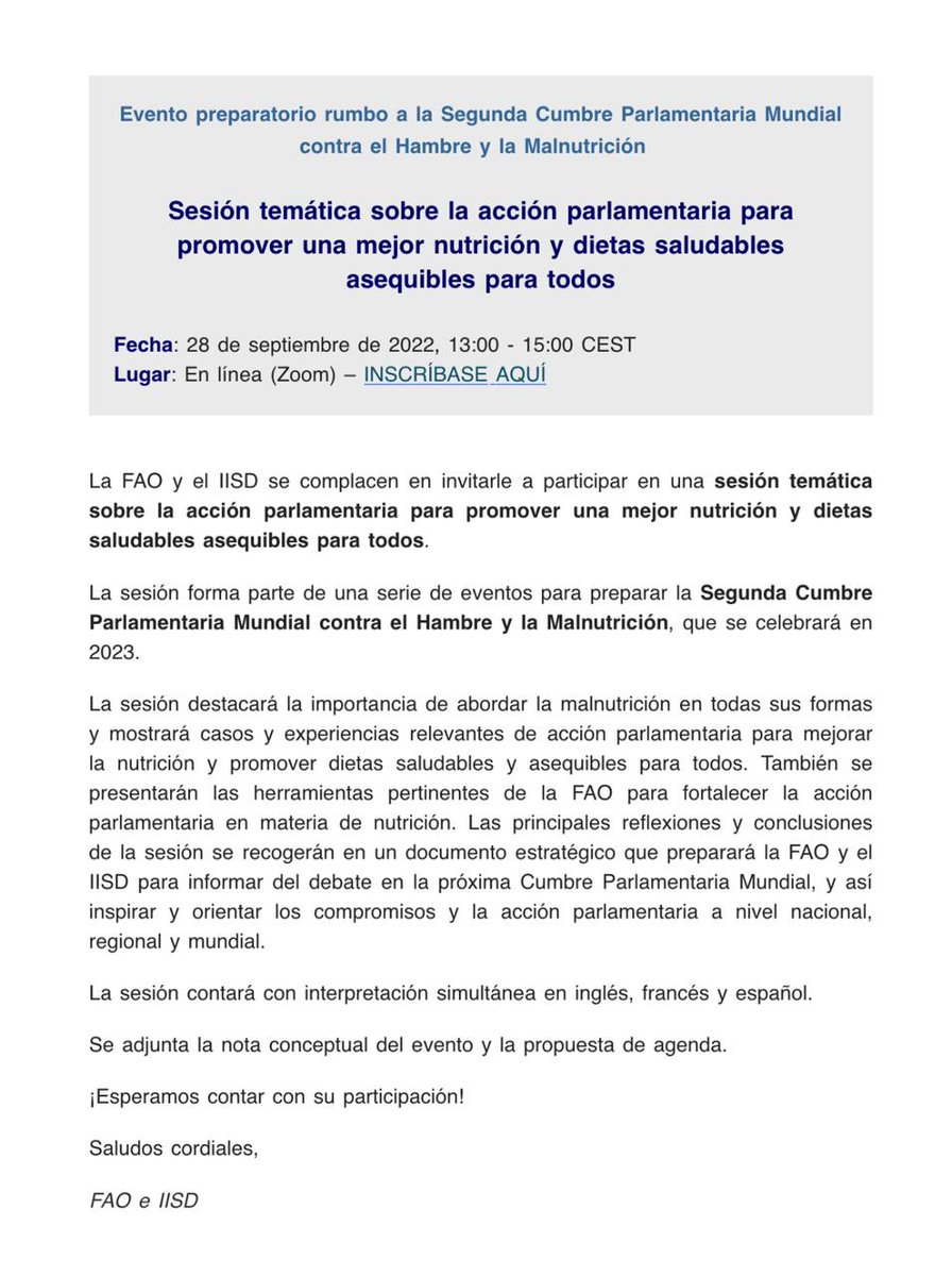 Jairo Flores (@jajofd) on Twitter photo En breve mi participación virtual en evento desde #Roma sobre Acciones Parlamentaria para una mejor #nutricion . Gracias por la invitación a <a href="/FAO/">Food and Agriculture Organization</a> , IISD. Hablaré de #AlimentaciónEscolar. <a href="/FrenteHambre/">Frente Parlamentario Contra El Hambre 🇬🇹</a> <a href="/GPOposicion/">Grupo Parlamentario de Oposición</a> <a href="/ALCsinhambre/">ALCsinhambre</a> En breve mi participación virtual en evento desde #Roma sobre Acciones Parlamentaria para una mejor #nutricion . Gracias por la invitación a <a href="/FAO/">Food and Agriculture Organization</a> , IISD. Hablaré de #AlimentaciónEscolar. <a href="/FrenteHambre/">Frente Parlamentario Contra El Hambre 🇬🇹</a> <a href="/GPOposicion/">Grupo Parlamentario de Oposición</a> <a href="/ALCsinhambre/">ALCsinhambre</a>