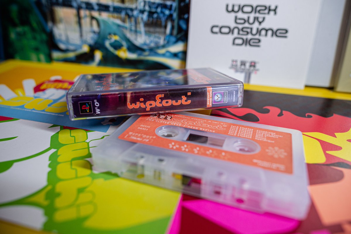 Been a while since I picked something new up for the Wipeout collection, but here's an (*ahem*) version of the soundtrack not many will have seen.
Nice little bit of design mashup has gone on with this and it sits nicely with the only 2 other cassette tapes I own!
<a href="/mmrycrd/">mmry.crd</a>