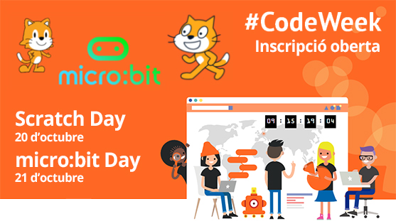 xtec's tweet photo. Participeu en les jornades lúdiques #ScratchDay i #MicrobitDay dins la #CodeWeek d'enguany, per potenciar i visibilitzar la #programació a tots els centres educatius. Us hi esperem!
📅 Scratch Day 20 d'octubre
📅 microbit Day 21 d'octubre
🔗 https://t.co/NTAA9ywCgB
#AlsCentres https://t.co/MUX0oXiNsq
