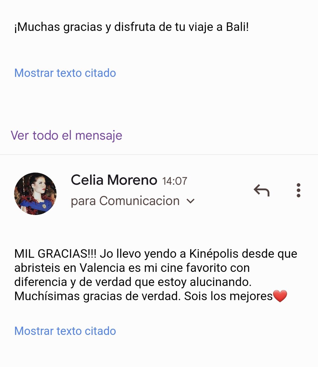 celiamoreno21's tweet photo. Bueno pues nada que resulta que me voy a Bali gracias a @Cines_Kinepolis y todo esto me lo anuncian el día antes de mi 4° aniversario con @alfreddit no me imagino un regalo mejor es que es imposible la verdad gracias también George Clooney y Julia Roberts os amo 💖💖💖 https://t.co/PJcjWQkB0R