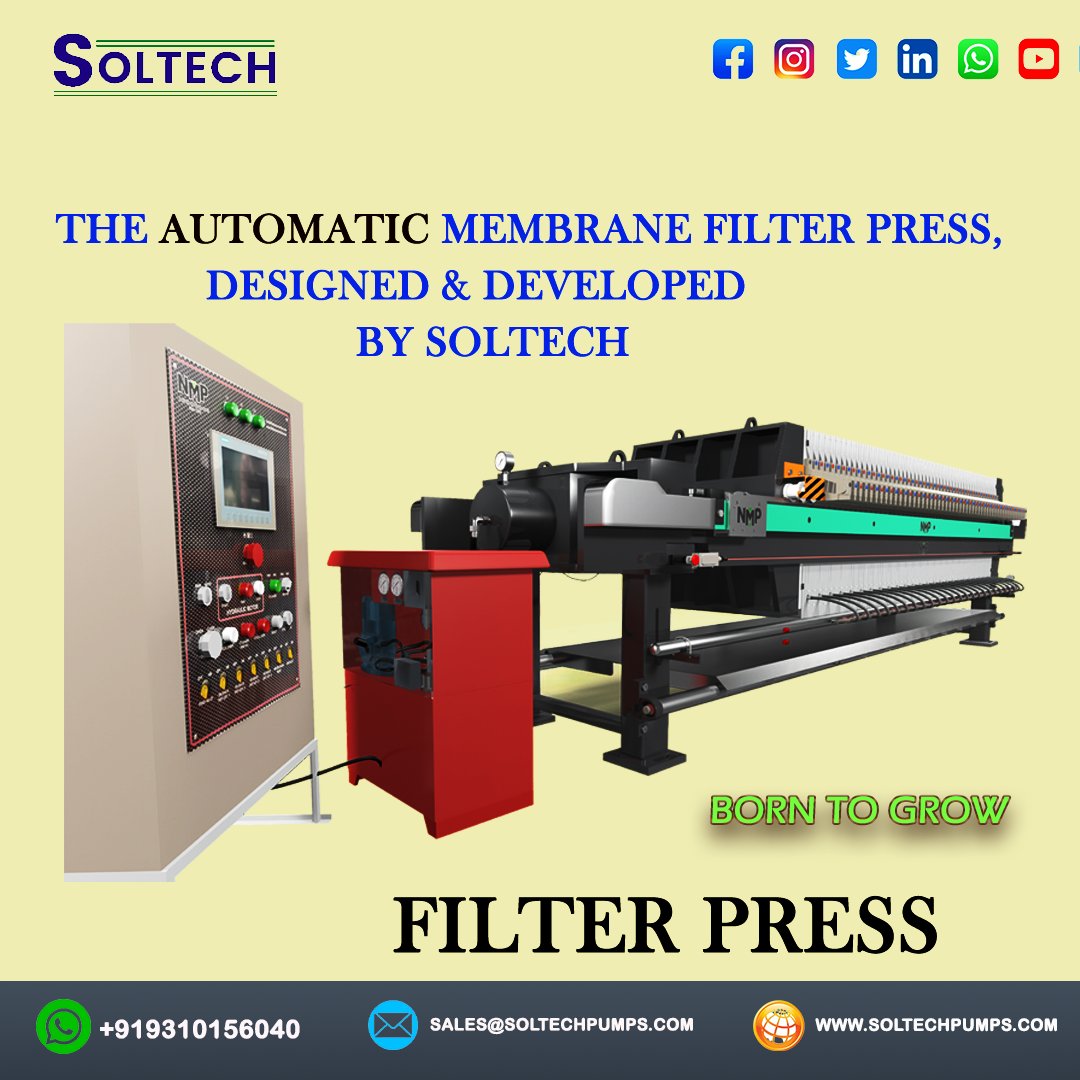 We are a professional #filter #press supplier's in #Delhi, such as chamber filter press, plate and frame filter press,high pressure membrane filter press.
You can trust our quality.service and prices!
#soltechpump #industrial
Visit us at: soltechpumps.com
919310156040