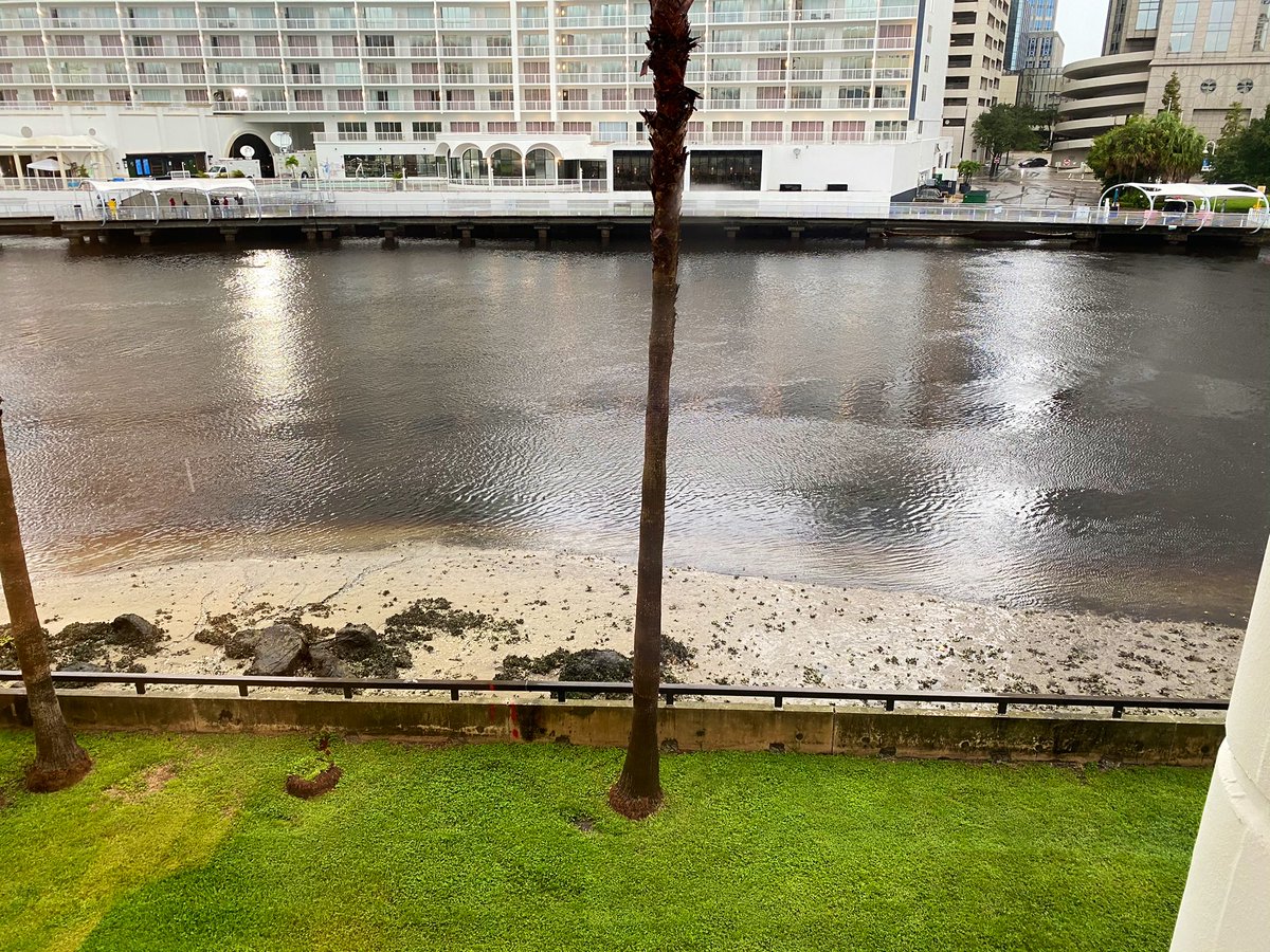 Here we go again... Water being pushed out of the Hillsborough River in downtown Tampa as Hurricane Ian moves toward Florida. 

Eerily similar to what happened during Hurricane Irma in 2017.