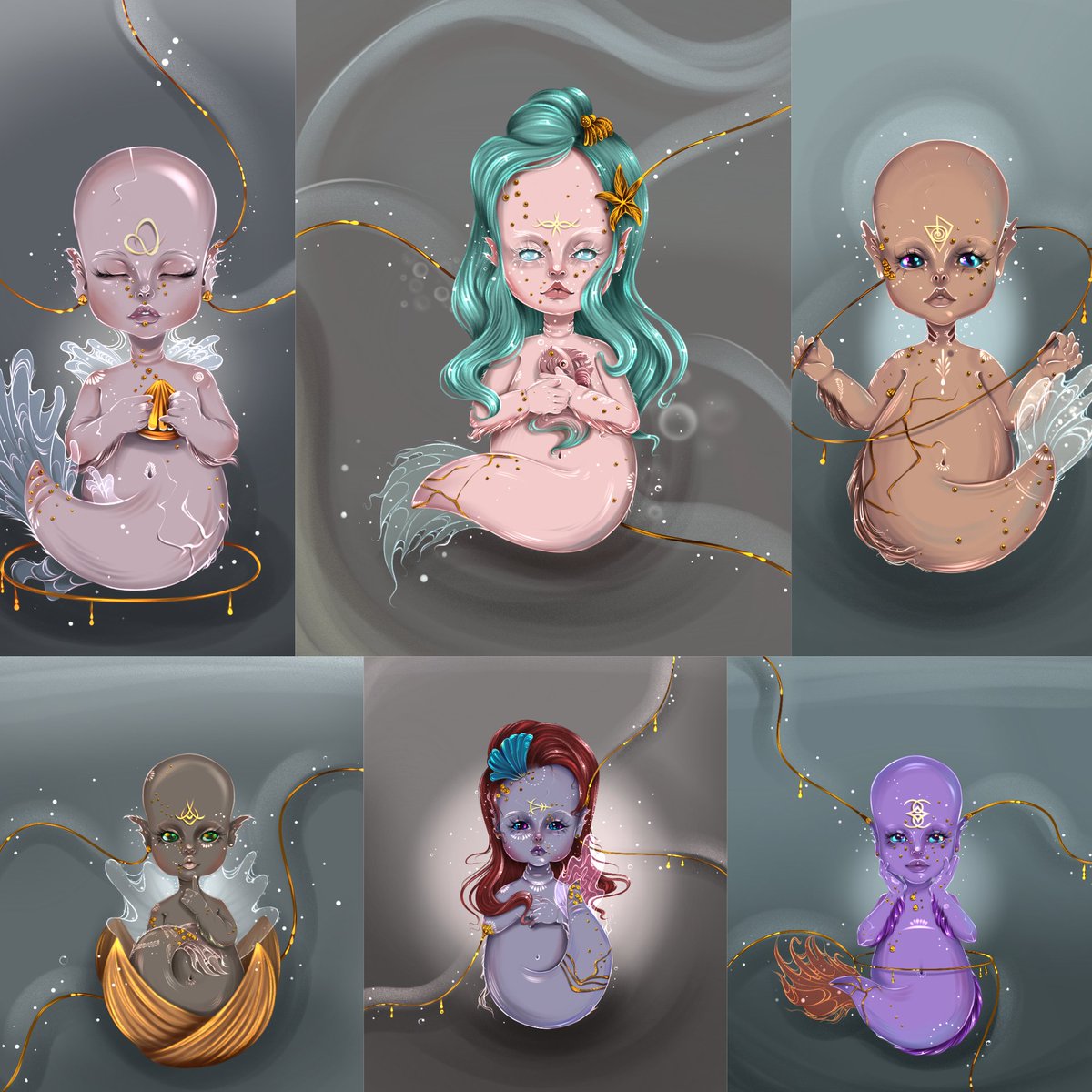 My collection DESIRE TALISMANS ✨ 

At the moment available only one talisman "Beauty wings", baby with amazing 💚💙 hair 

Very soon I will continue to work on this cute collection 

0.04 E floor price 

opensea.io/collection/des…