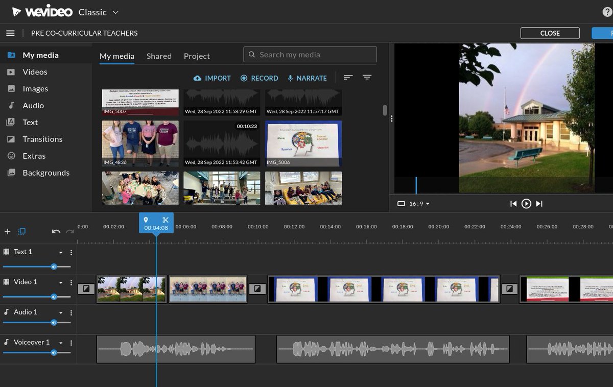 I' ve been enjoying using @WeVideoEdu to create an introduction video of the co-curricular teachers at my school! My district will use this to share information to parents.