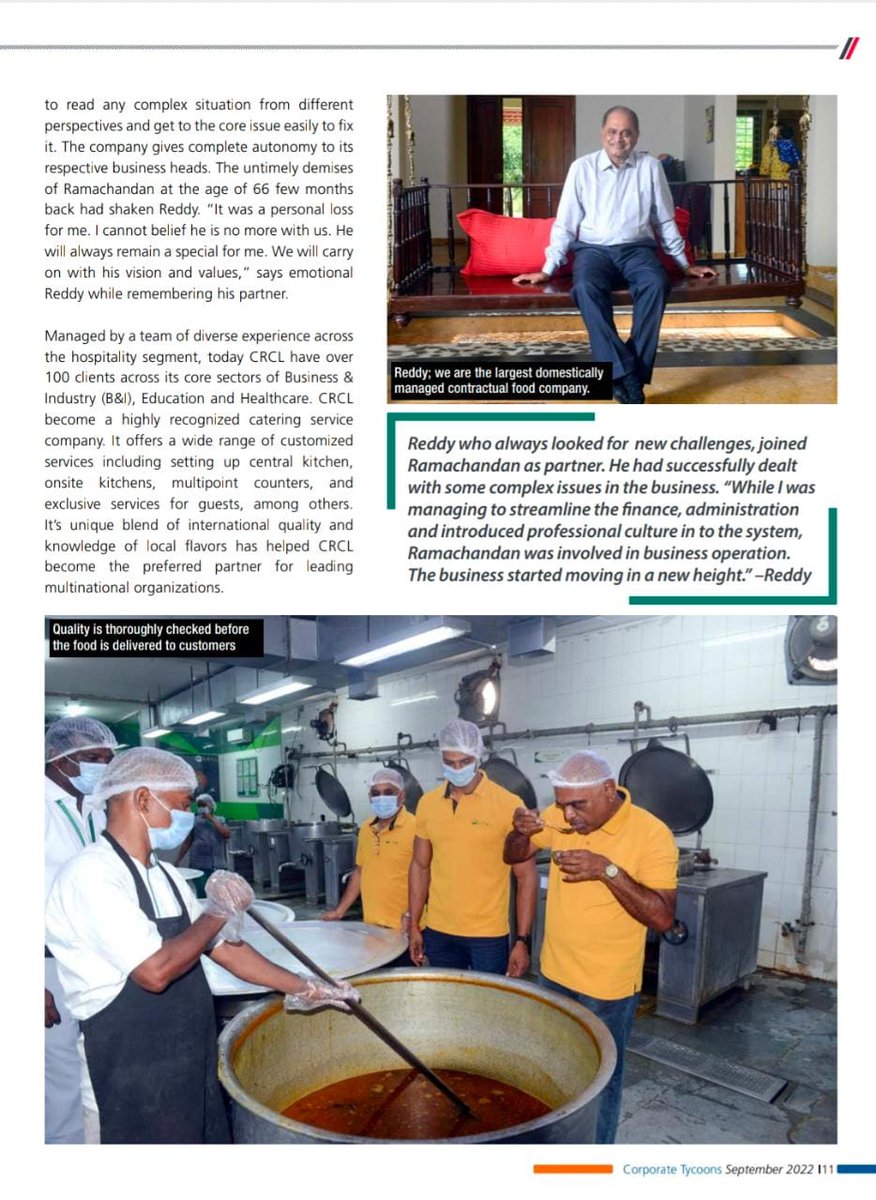 magcorptycoons's tweet photo. A GOOD TASTE OF SUCCESS
After consolidating its position in South, CRCL is now eyeing for pan India presence.

#CoverStory #CorporateTycoons #CoverStory #Sept2022 #CRCL https://t.co/imwVSK8G0M