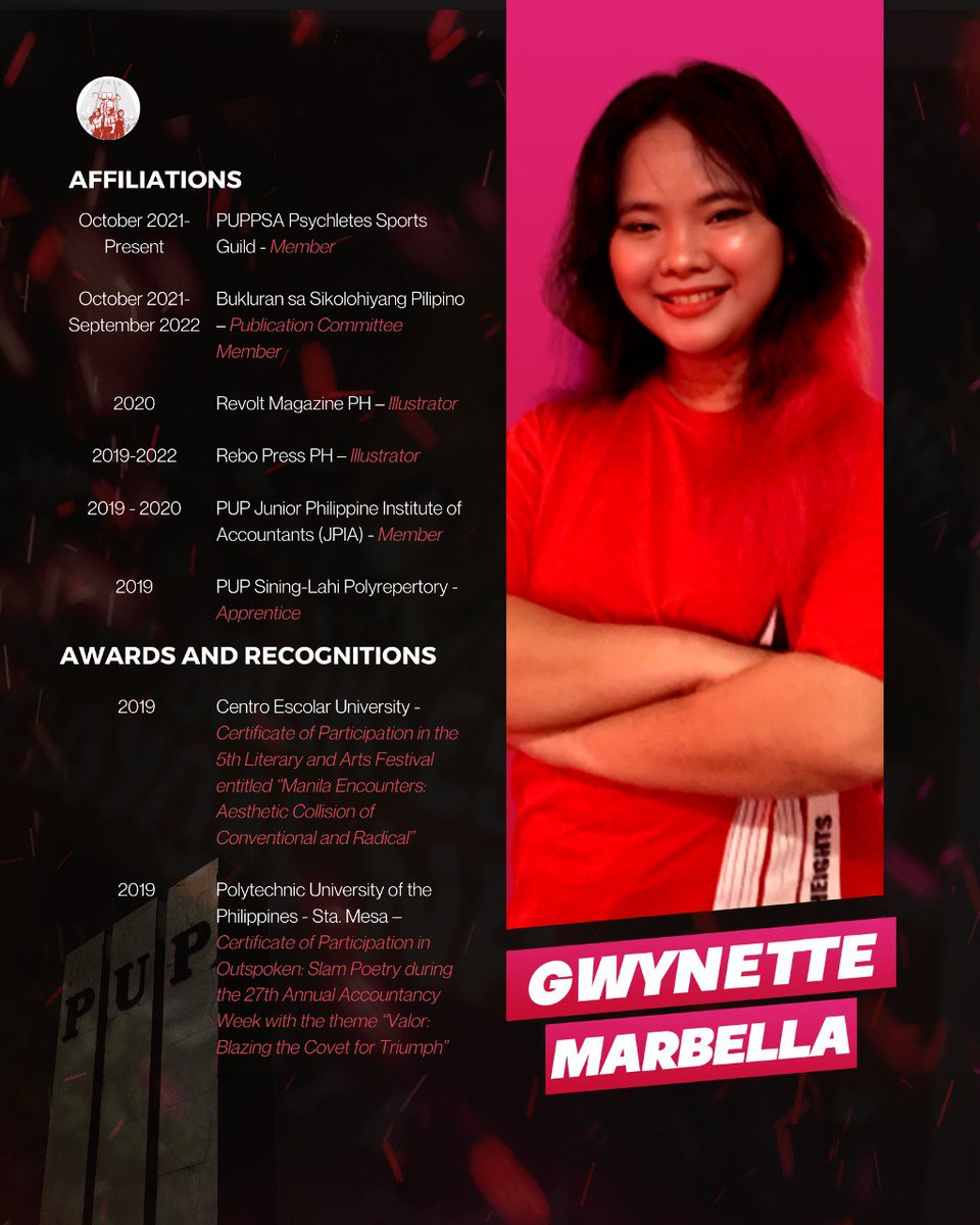 SAMASAPUP_'s tweet photo. Bakahin ang burukrasya at mga arbitraryong proseso na nagpapabagal sa ating pagkamit ng mga tagumpay, kaya naman, #Tuloy Ang Laban!
Kilalanin si Gwynette Ivory Marbella, ang inyong susunod na SKM Councilor for Finance, Ways, and Means! https://t.co/TIVdIHuy9r