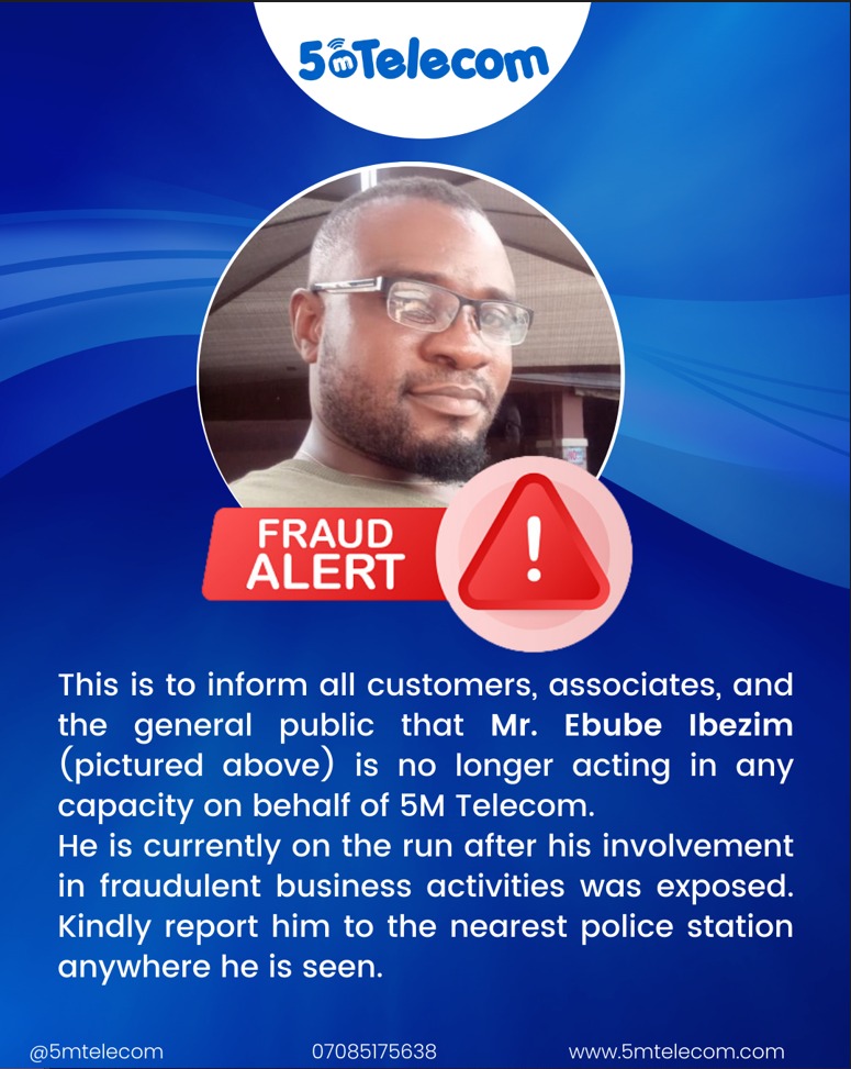 Mayami0105's tweet photo. Disclaimer ⚠️⚠️⚠️
@1stOktobar is no longer an employee of 5M Telecom as he was discovered to be involved in fraudulent business dealings.
Kindly refrain from doing business with him in any official capacities and report to the proper authorities if he initiates contact with you. https://t.co/JvIcJSz9sV