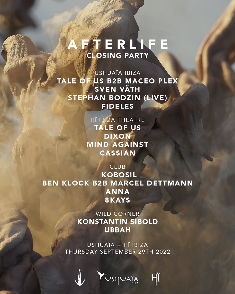 It’s almost time… Get ready for a massive closing party of @afterlife_ofc happening tomorrow with an incredible day & night event across Ushuaïa and Hï Ibiza 🪐 Tickets and Table bookings: l.ushuaiaibiza.com/lXL9OZ