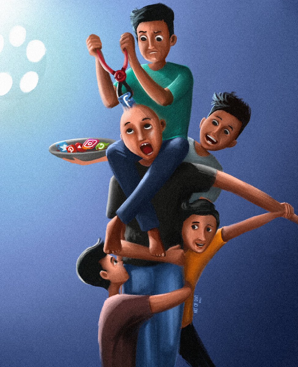 "For social media addict's "#illustration

If you have friend
who are addicted to social media,do the same