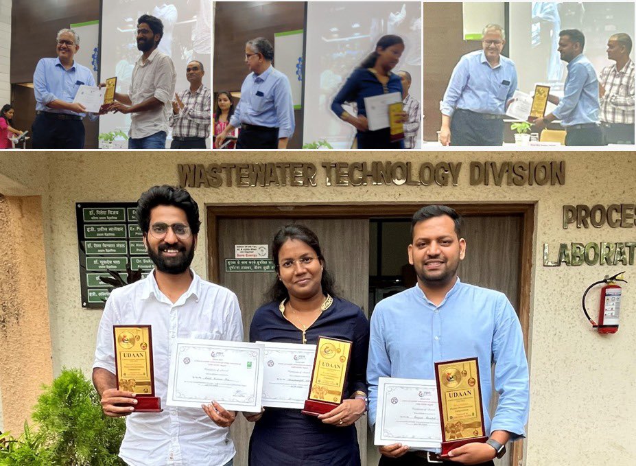 Congratulations to the Scholars of <a href="/neeri_wwtd/">CSIR-NEERI: Waste Water Management (Sub Vertical)</a> <a href="/dppanchal3012/">Deepak Panchal</a> #Shraddhanjali <a href="/AmitKum05763108/">Amit Kumar</a> for bagging awards  in 2nd phase of UDAAN-Let the Research Fly-2022. Best in chemistry, biotechnology and engineering. 🏆