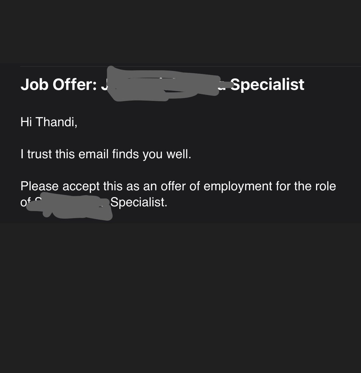 TanzytheStylist's tweet photo. After 3years of unemployment God finally answered my prayers 😭🙏🏼 https://t.co/xQuUoRn1Z3