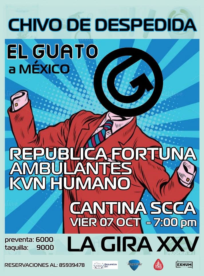 Viernes 7:00pm
Cantina Scca, la California
🔥🔥