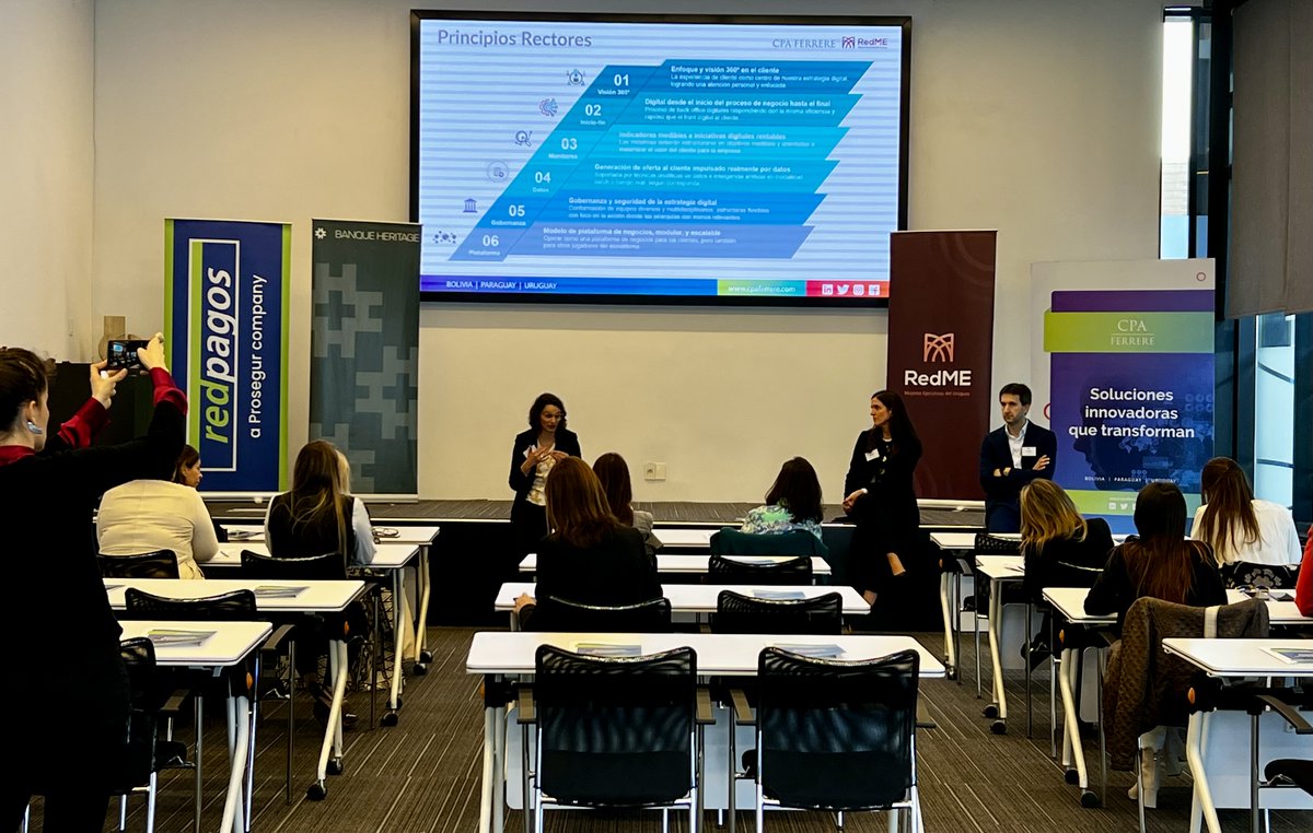 cpa_ferrere's tweet photo. #URUGUAY Hoy recibimos a la Red de Mujeres ejecutivas del Uruguay en nuestro auditorio para darles una charla sobre la transformación digital en las empresas, de la mano de @CindyCrisost, @GSilveira86 y Florencia Etcheverrigaray. 

#TransformaciónDigital #LiderazgoFemenino https://t.co/lNPmEEVoCl