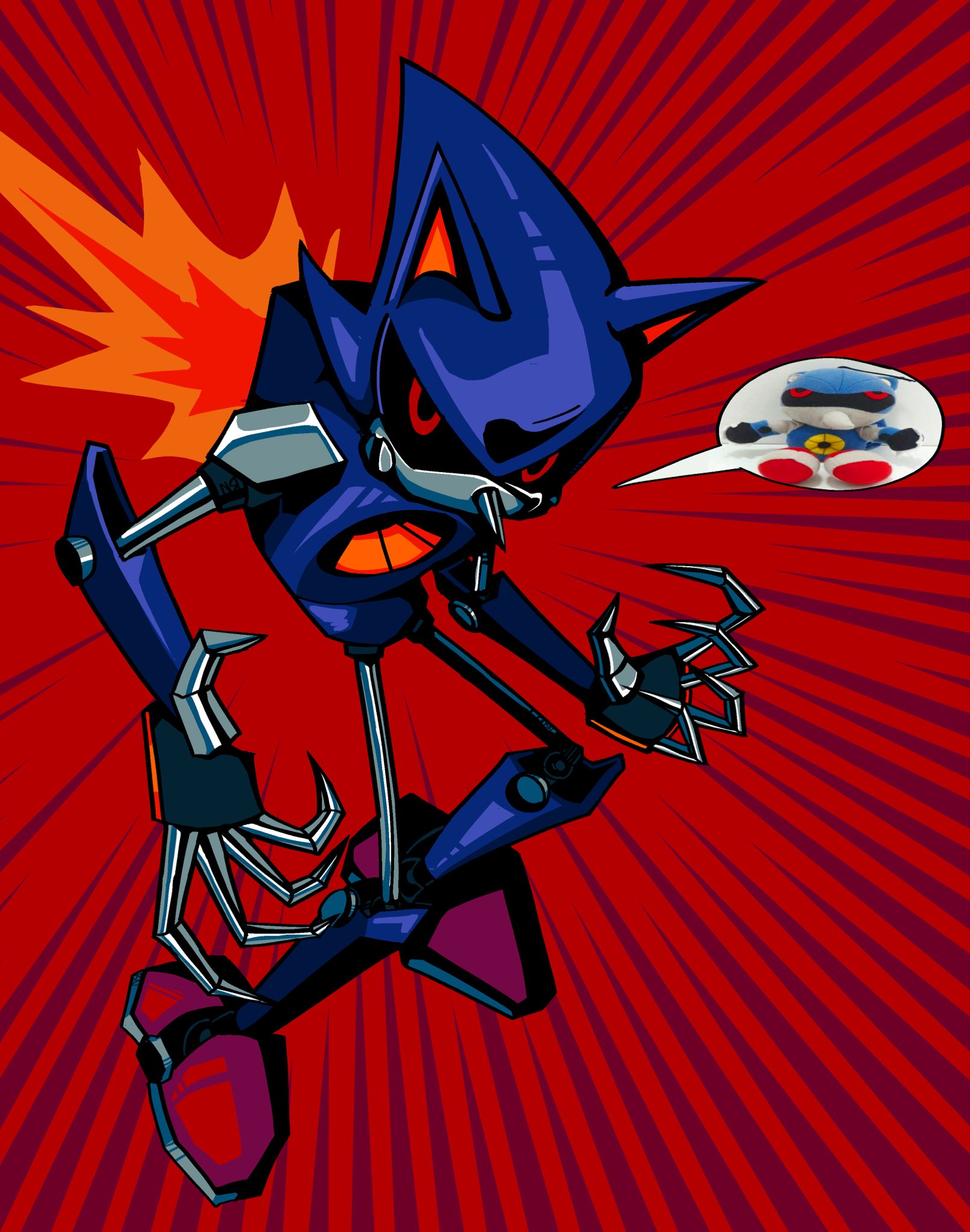 Nyxy_Lynx on X: Neo Metal Sonic for Day 23 on Sonic's Birthday