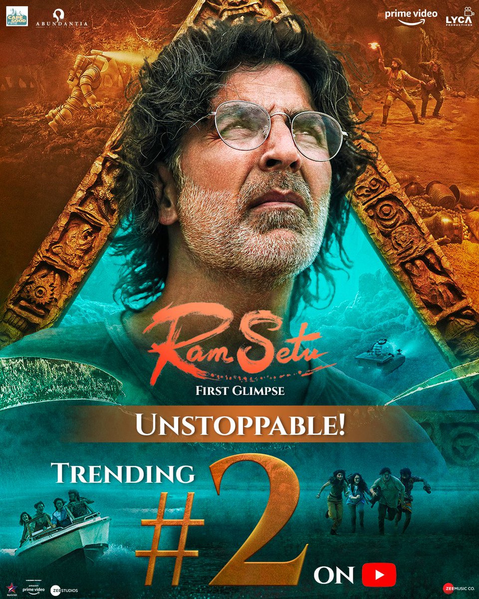 The world of Ram Setu is already trending on No. 2 on YouTube! 🔥 Have you seen it yet! 🔗- bit.ly/ramsetu_teaser #RamSetu in cinemas on 25th October @akshaykumar @Asli_Jacqueline @Nushrratt @ActorSatyaDev