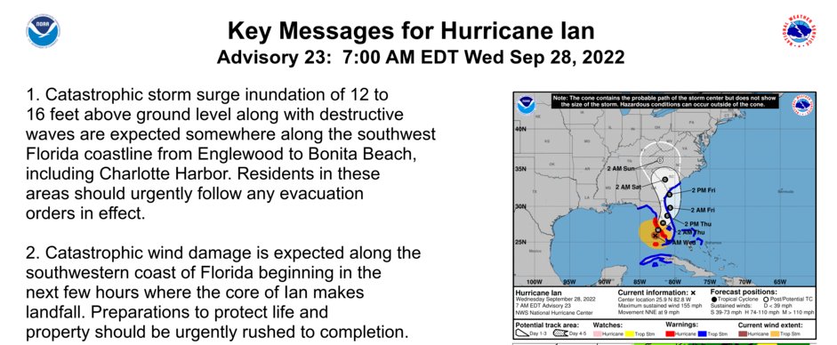 Cmh176Hughes's tweet photo. "Castrophic #stormsurge inundation of 12 to 16 feet above ground level along with destructive waves"
#HurricaneIan #Ian #Englewood #BonitaBeach #CharlotteHarbor #wind #Florida #Flooding #NOAA #USA https://t.co/aSiruphjXf https://t.co/wCfuoayu3S