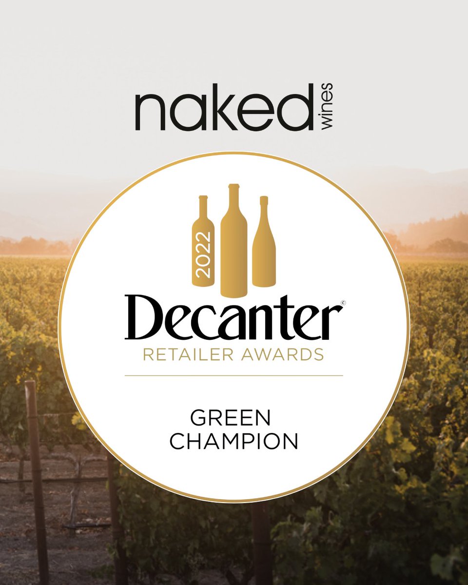NakedWines's tweet photo. This means the world to us🌎💚

We’ve just been named Green Champion of the Year by @DecanterAwards 

Naked has always existed to change the wine industry for the better. And winning recognition like this shows we’re leading the way in making the wine industry more sustainable. https://t.co/buxwF8xYPd