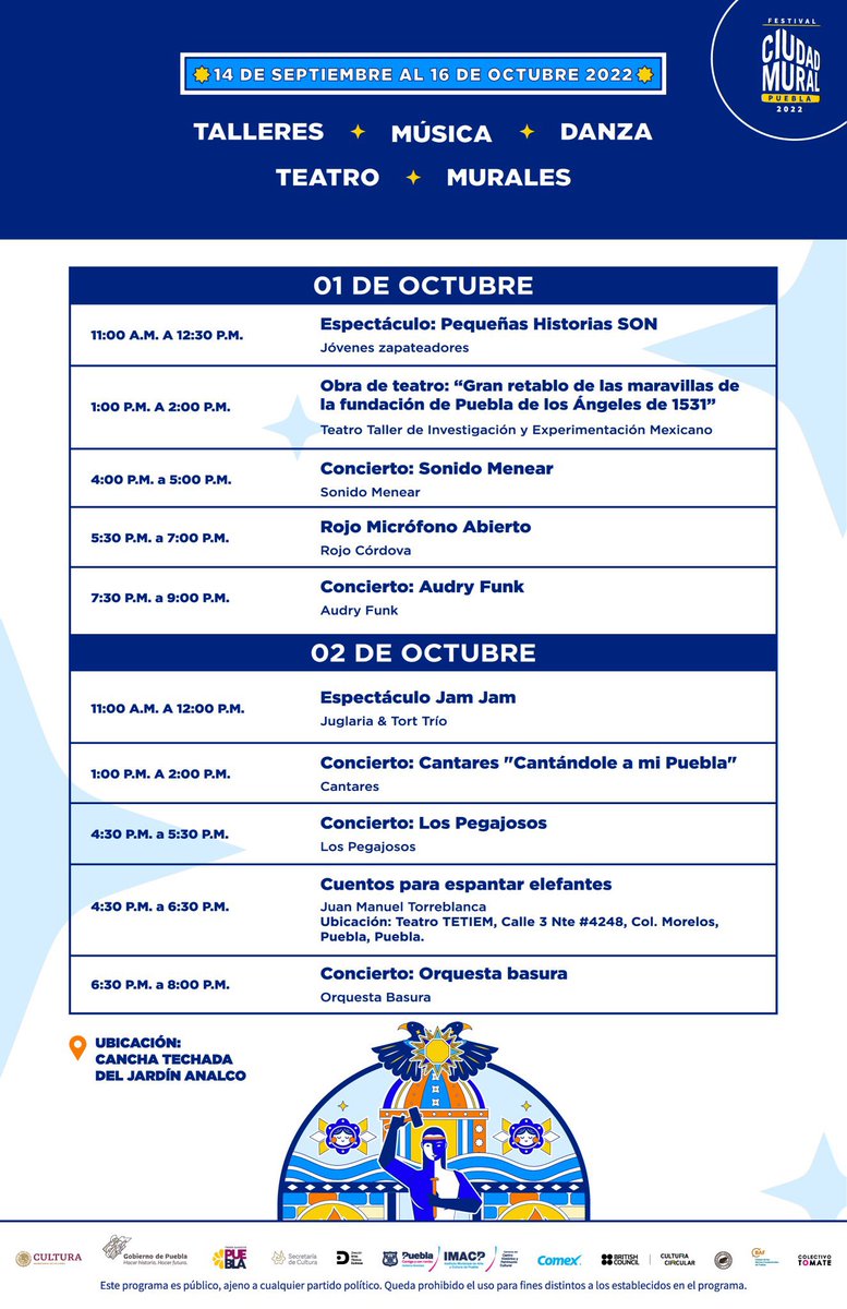 audry_funk's tweet photo. 1.10 Puebla Ciudad Mural nos vemos en el cierre de las actividades a las 7:30 Junto a mi amado @adolfunk y gracias a @colectivotomate https://t.co/ZxSPePKCYs