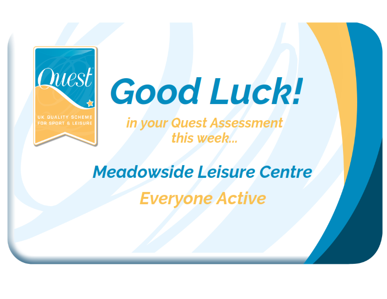 QuestInLeisure's tweet photo. Big shout out to the team at Meadowside Leisure Centre - @EveryoneActive! Good luck on your Quest Plus Assessment this week!!
#Quest #QuestInLeisure #QuestPlus #EveryoneActive https://t.co/Duprtzvc4U