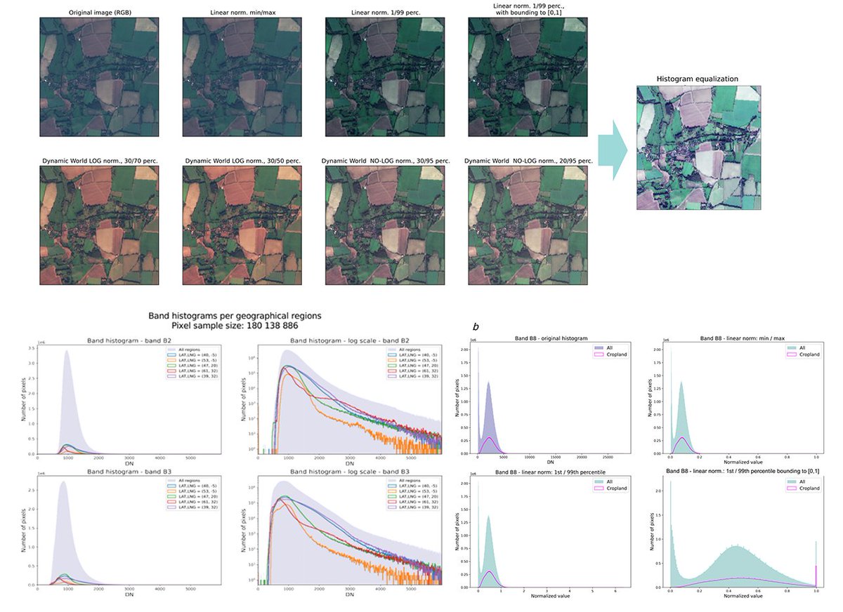🔵 What can we do ❓ to make sure our #deeplearning models give good results on a wide range of areas? Read 📖 our latest blog post to see how 📊 different factors influence the data and how we can normalize it to improve our models. ➡️ medium.com/sentinel-hub/h…