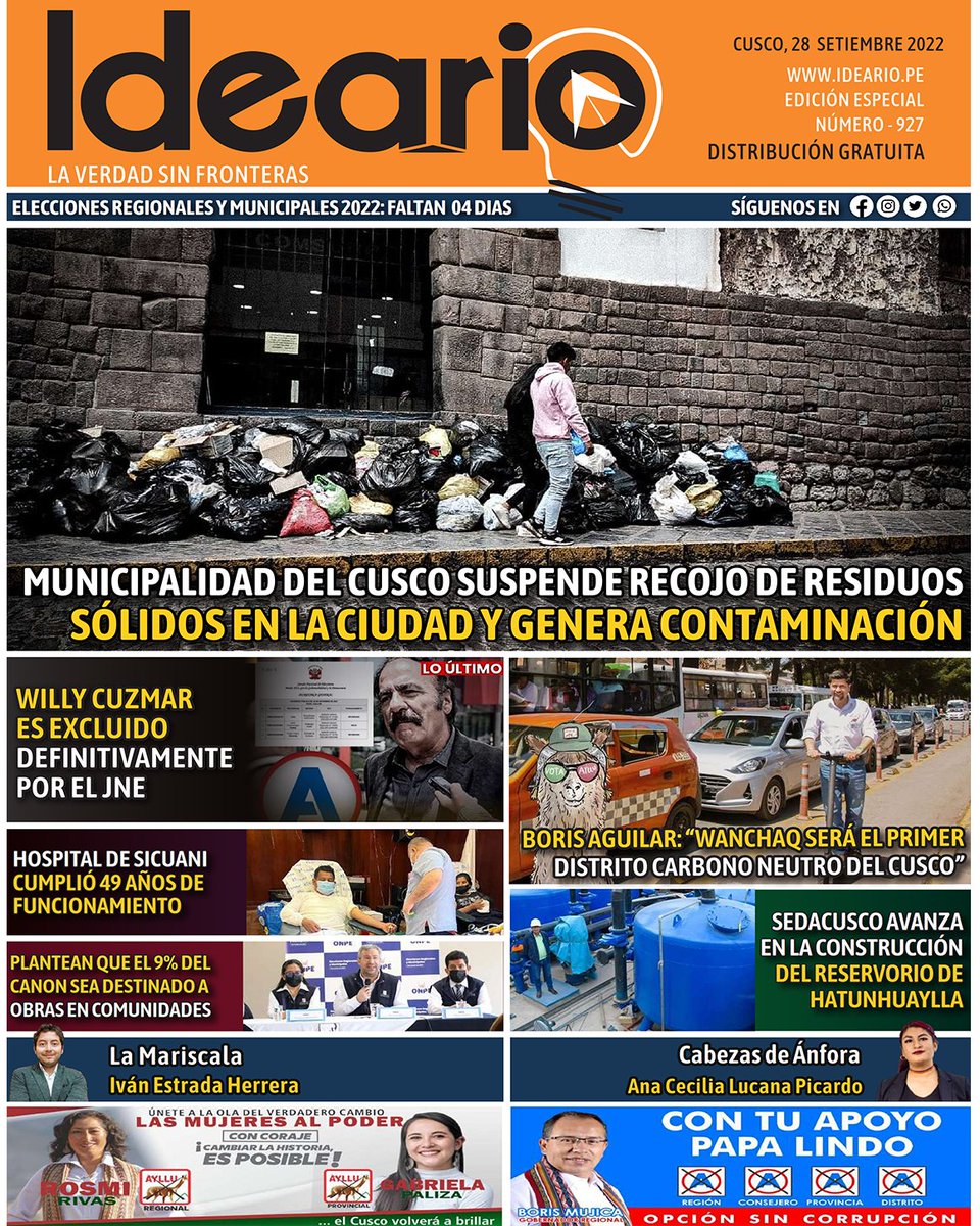 IdearioPe's tweet photo. 🚨 Hoy Miércoles 28 de setiembre, conoce la verdad con Ideario 
👉 Lee la revista en: https://t.co/hdHSjliEoa
👉 Ingresa a nuestro grupo de WhatsApp: https://t.co/e8A6pGYyF3  📌
👉 Nuestra página oficial de Facebook para mantenerte informado: https://t.co/QnSYVooG5T https://t.co/vNXoDrg7Yf