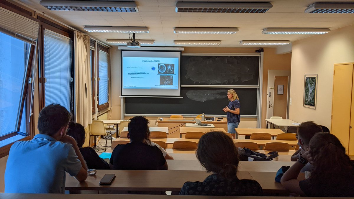 esonn_uga's tweet photo. ESONN'2022 Session B participants attended research seminars on using nanoparticles in radiotherapy delivered by Dr. Lucie Sancey (@LucieSancey) from Institute for Advanced Biosciences (@IAB_Officiel)... @CNRS @UGrenobleAlpes @GrenobleINP @InsermAuRA @esonn_uga #summerschool https://t.co/uE6qu5Yik0