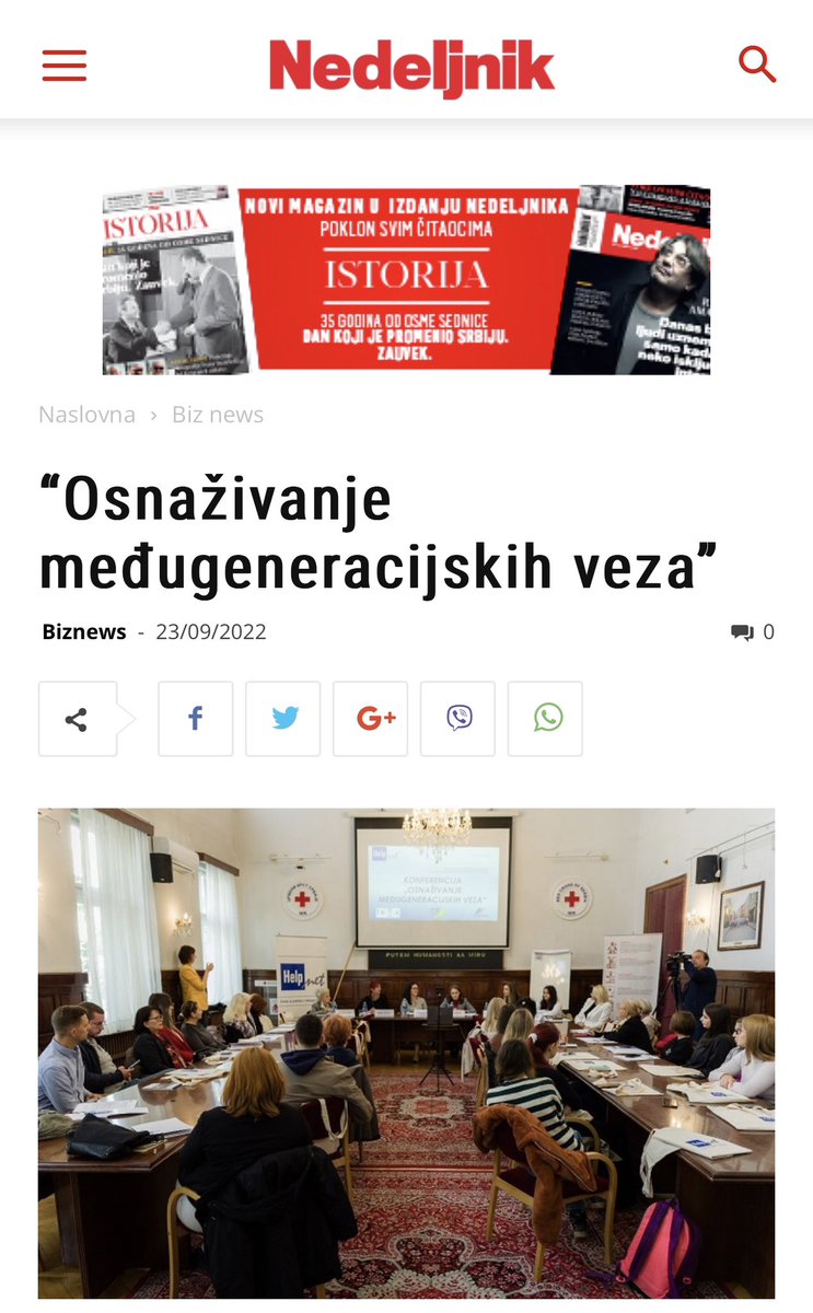 generacije's tweet photo. Konferencija o međugeneracijskim vezama je prepoznata i u medijima kao važna tema za društvo! @VisegradFund @CentarHelpNet @ravnopravnostRS @nedeljnik https://t.co/kXOLSEeBJI