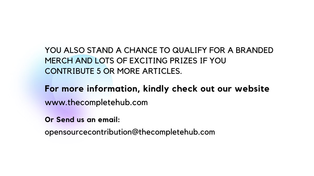 TheCompleteHub's tweet photo. Contribute to OpenSource through articles and documentation. For more details send us an email: opensourcecontribution@thecompletehub.com https://t.co/mLzJK6HObM