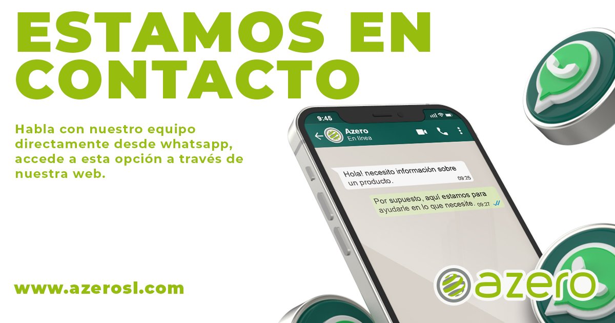Queremos estar aún más cerca de nuestros clientes 💚 Por eso ya es posible contactar directamente con nuestro equipo de atención al cliente usando whatsapp, a través de nuestra web.

👉 bit.ly/VisitaAzero

 #whatsapp #atencionalcliente #actualizacion #web #cliente