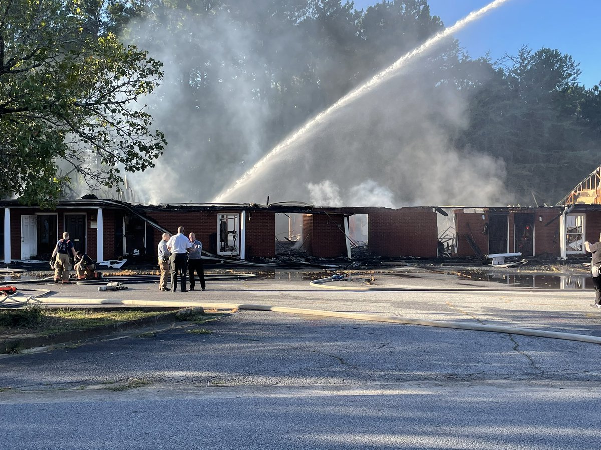 Riverdale Fire & Police say most of building near Southern Regional Medical Center that went up in flames was vacant. No injuries reported. @GoodDayAtlanta @FOX5Atlanta