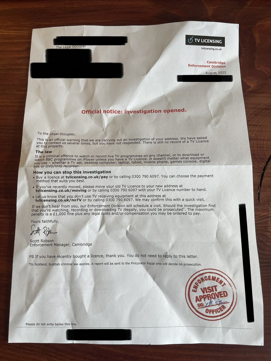 TV Licensing Letter Log (@tvlicensinguk) on Twitter photo 