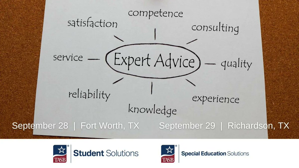 tasb_news's tweet photo. Talk to the TASB Special Education Solutions and Student Solutions experts about SHARS and special population needs at the ED311 Back to School Workshop at Region 11 in Forth Worth today and Region 10 in Richardson tomorrow. See you there! #SPEDtraining #SpecialEducation https://t.co/H8B3lYZSx6