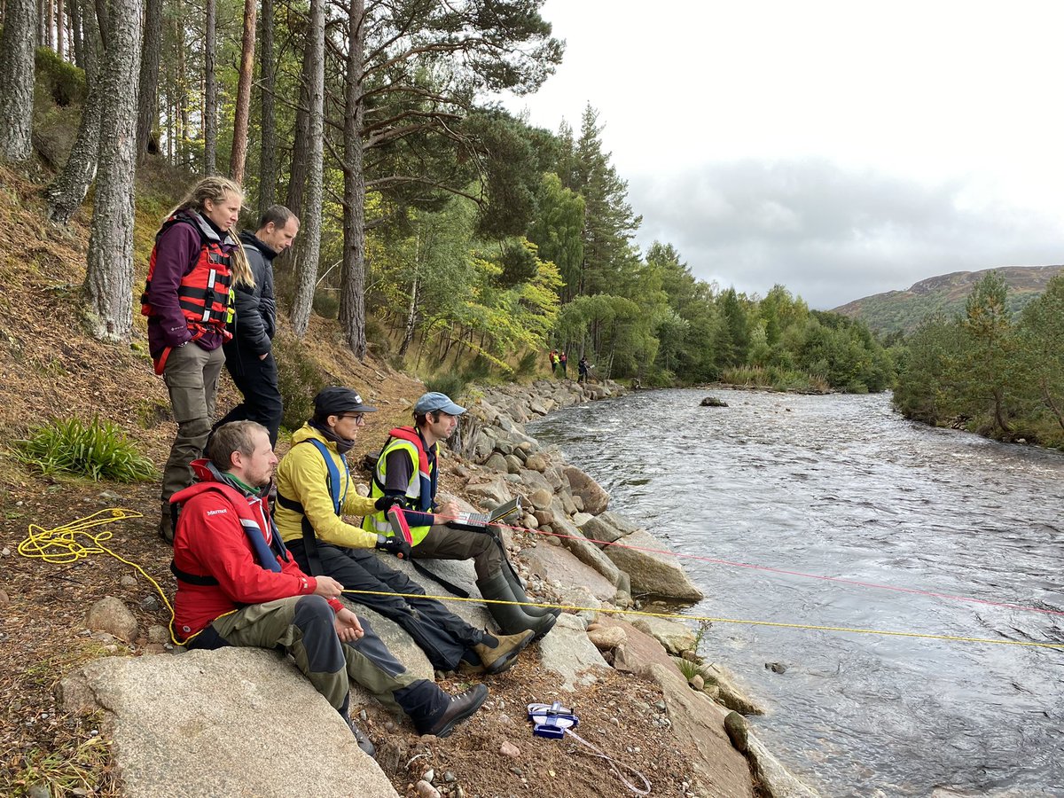 Nick_Everard's tweet photo. Fieldwork day….!
Wonderful morning learning and sharing hydrometric science &amp; best practice on River Druie w/ @ScottishEPA @HydrometryEA @NatResWales @UK_CEH @opwireland @EPAIreland 
Lots of #FDRI tech included. https://t.co/TB0HMnyzhE
