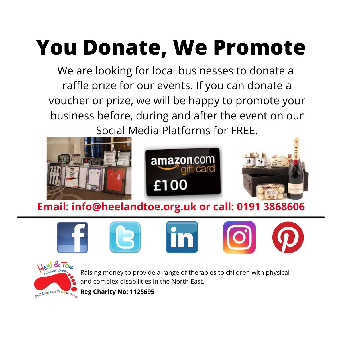 MandyHammond1's tweet image. Can you kindly donate a raffle prize to @HeelToeCharity 👣 for our Charity Ball in November?
Raffle prizes raise a huge amount of money for our children at H&amp;amp;T 👣
We will happily promote you on our social media.
Thank you😊
mandy@heelandtoe.org.uk
#CoDurhamHour #BizHour #TeamHT