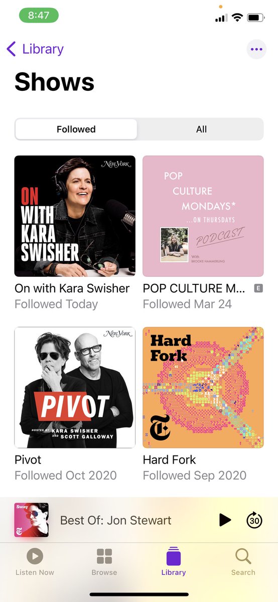 brooke's tweet photo. Remember when U2 got shit for putting their album on our phones? It was about choice. (It was a great album tbh). I love Kevin &amp; Casey and can’t wait for their pod BUT I didn’t sign up for this so why is it in my feed? This was @karaswisher old Sway feed @nytimes co-opted?? https://t.co/JDRXv6Eu1J
