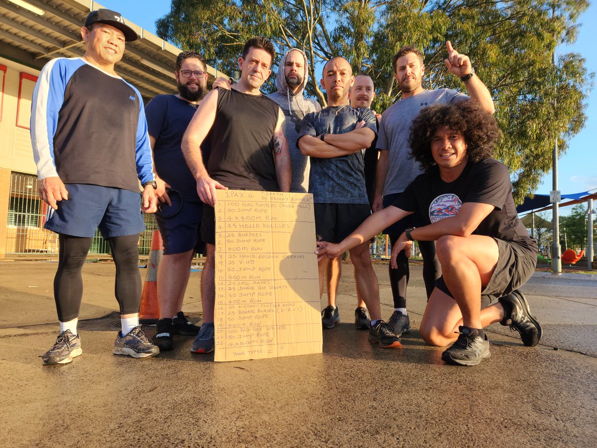Chilli__78's tweet photo. IPC week 4 done for majority of the SOLiD crew.  47:50 and rediscovered a love for the skipping rope.  

A second bite at the skinny runner this Saturday @F3IronPax @F3Nation #ironpax2022 https://t.co/OJBZjzBe7K