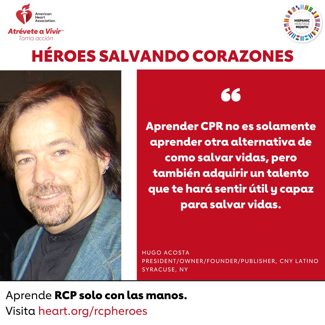 Hugo Acosta, founder, owner, and president of <a href="/CNYLatino1/">CNY Latino</a> in Syracuse, shares the importance of learning how to save a life.

You too can become a hero, saving hearts and lives in your community. Watch our 90-second video and get started today! spr.ly/6013MZbIF