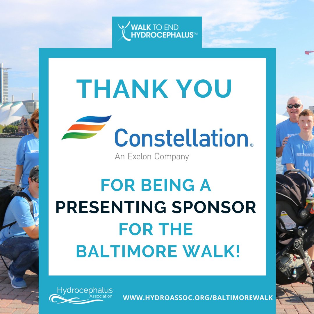 HydroAssoc's tweet photo. #WALKWednesday - Thank you to Constellation for your continued support for the Baltimore WALK to End Hydrocephalus and for being our 2022 Presenting sponsor. We cannot wait to see you on October 1st at UMBC! #HAWALK https://t.co/hF5fXAwBRb
