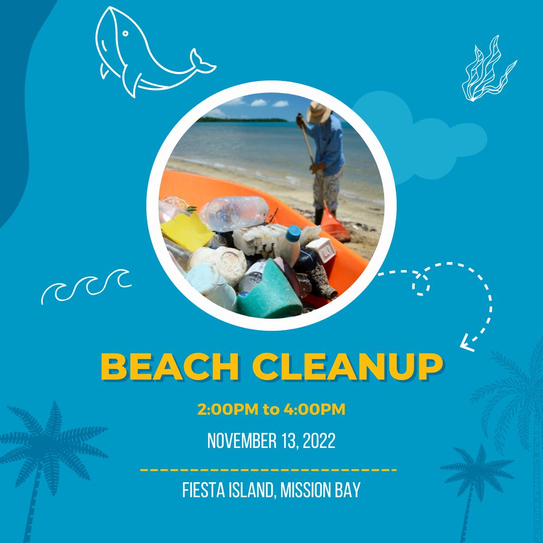 SDWhaleWatch's tweet photo. Our next Beach Cleanup will be at Fiesta Island in Mission Bay. It will be held on Nov 13, 2022 at 2pm to 4pm.  Please sign up at our website: https://t.co/MNcfEH9O2g. All who participate will get a FREE pass for whale watching!

#sdwhalewatch #beachcleanup #plasticpollution https://t.co/WVVhqKUeCp