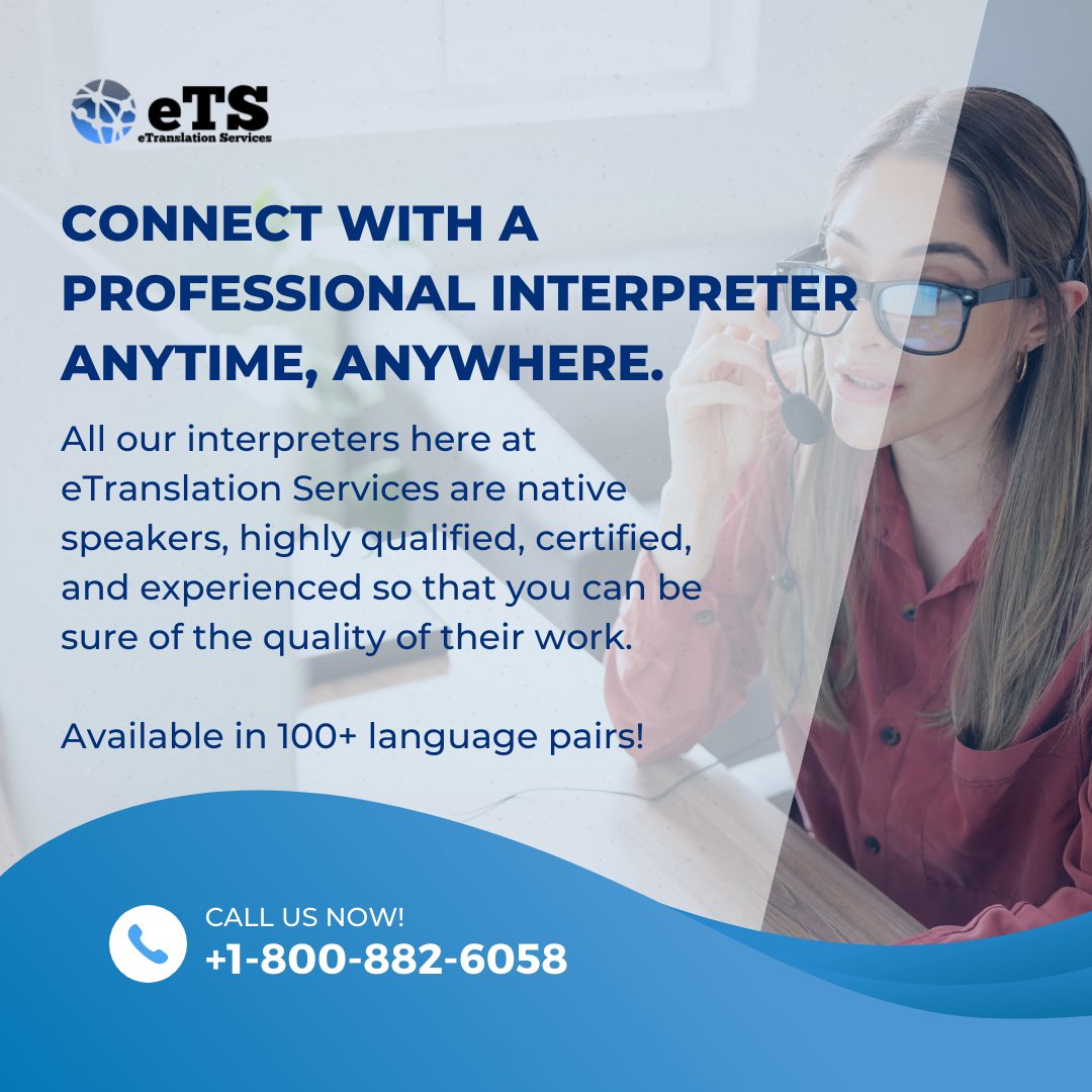 eTranslationSe2's tweet image. If you&apos;re looking for high-quality, professional interpretation services, look no further than eTranslation Services. 

#ondemandinterpreter #OPI #interpreting #interpreters #language #languageservices #globalization  #marketing