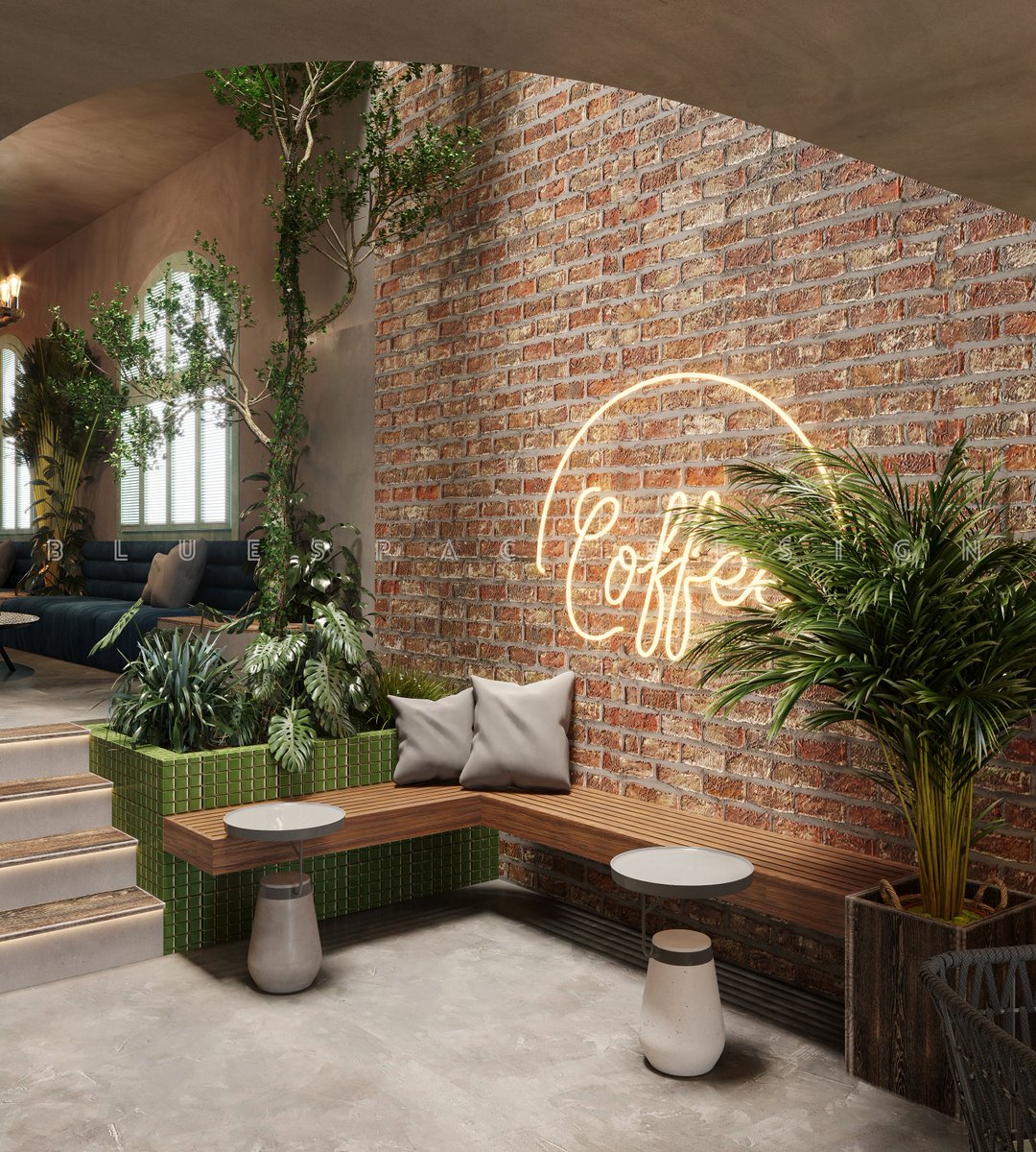 Bluespace_vn's tweet photo. Tropical coffee 
Area : 4,5x18m
Location : Sai Gon , Vietnam https://t.co/ahISDJ0Bvq