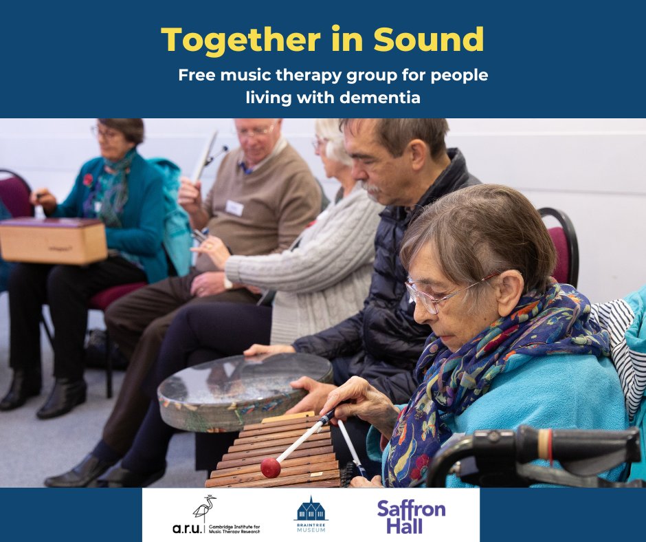 museumbraintree's tweet photo. Itโs not too late to apply for #TogetherInSound, our FREE music therapy group for people living with dementia. Weekly sessions will commence on Thursday 6th October.
โ๏ธ 01376 328868
๐ฅ๏ธ https://t.co/Sdy9MvzW5e
@SaffronHallSW @cimtr_aru @BraintreeDC https://t.co/nUEU9U4nv8