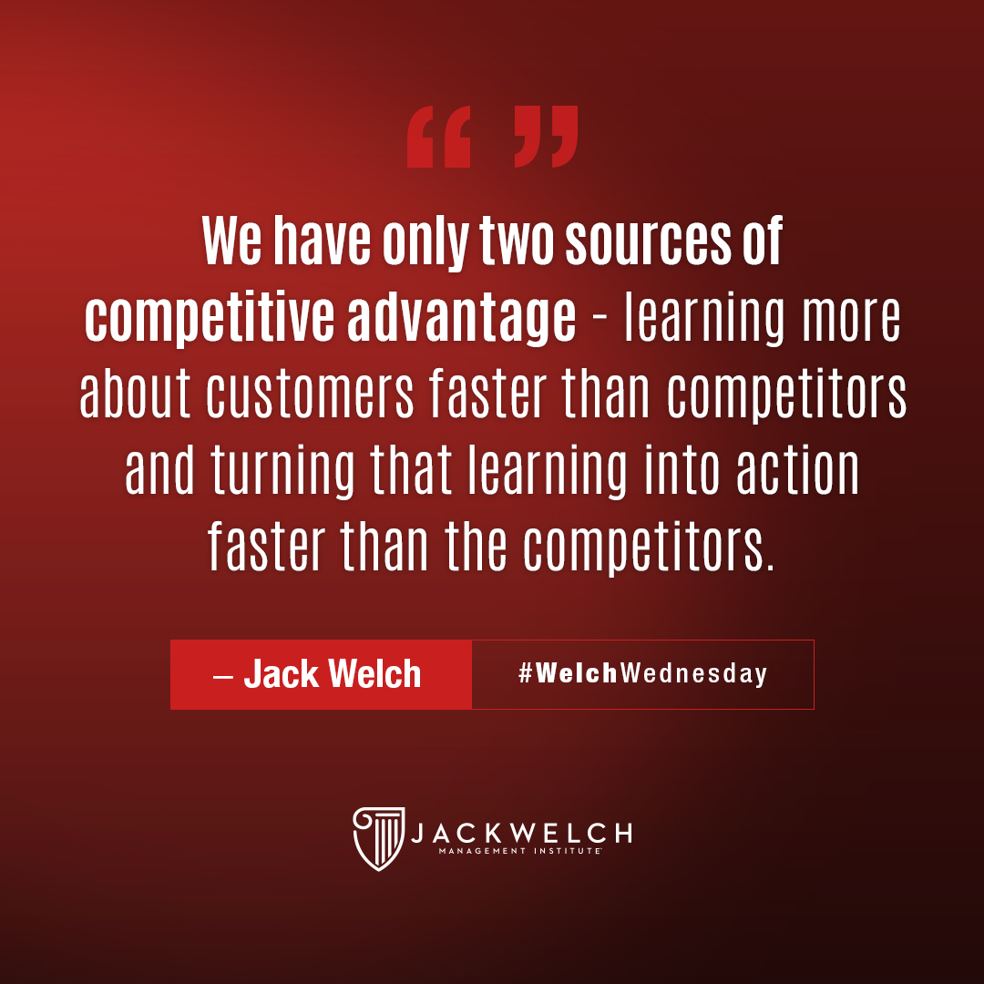 JackWelchMBA's tweet photo. Learning is vital in finding the ultimate competitive advantage. #WelchWednesday https://t.co/nazIqJflwR