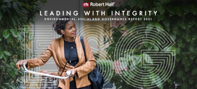 BrianBMJordan's tweet photo. Introducing "Leading with Integrity", the environmental, social and governance (ESG) 2021 report highlighting the joint commitment of our parent company, Robert Half, and Protiviti to ESG priorities. Read the report now. https://t.co/ZihO8VPAsY https://t.co/hdMvTc1eSN