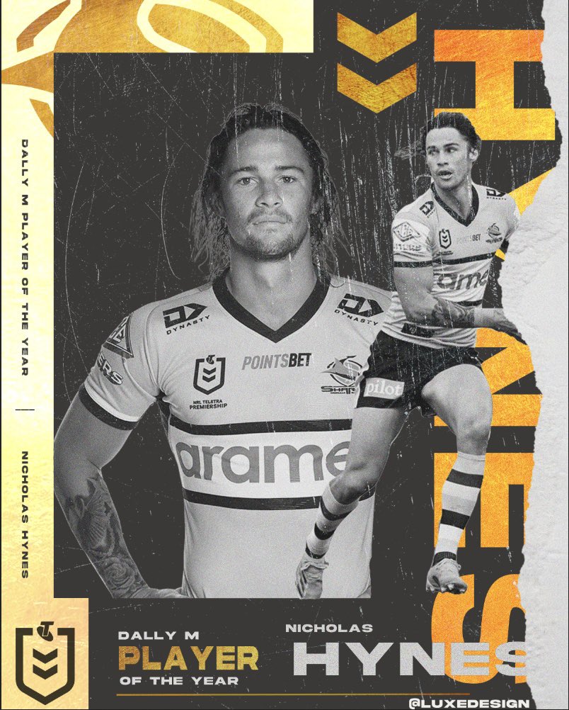 LuxeDesign1's tweet photo. A little edit I made for the NRL dally m 2022. Winner none other than @NichoHynes @NRL @cronullasharks 

#graphicdesign #graphicdesigner #graphic #design #designer #design #nrl #cronullasharks https://t.co/AERwzfUMoD